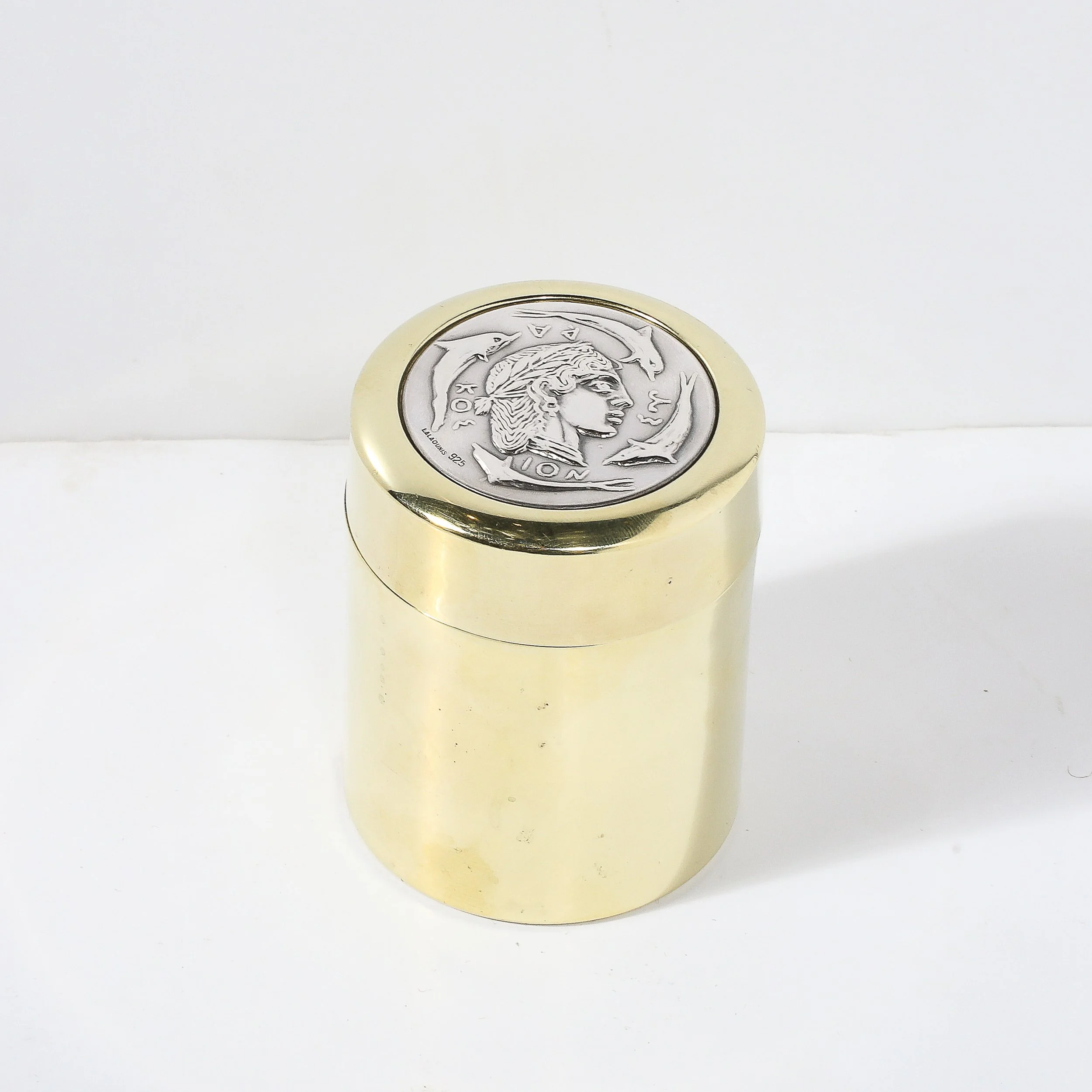 Retro IGT-PLATE Brass（retroism Mid-Century Sterling Silver & Polished Brass Box of Apollo